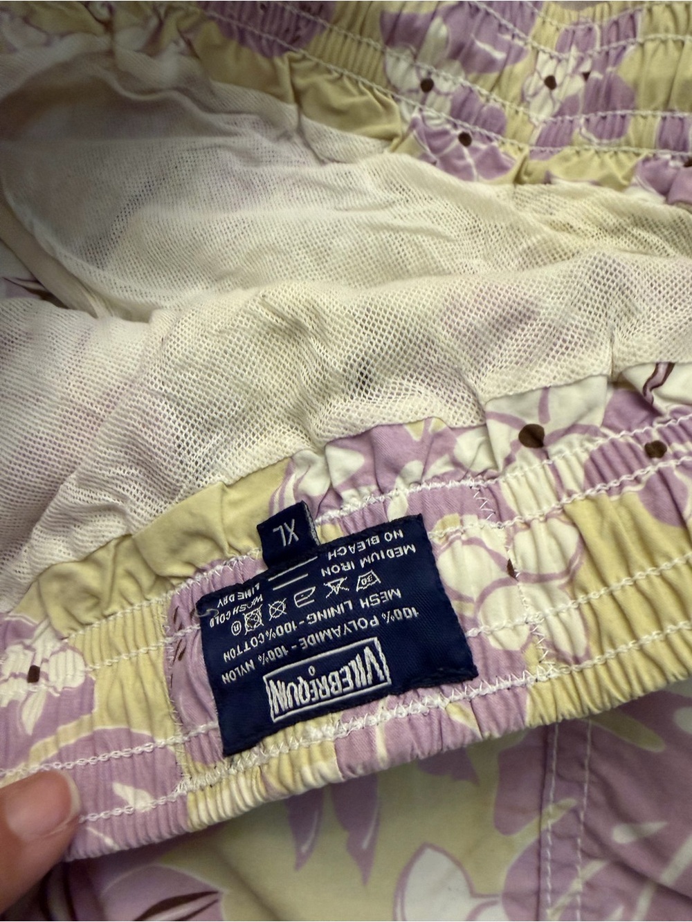 VILEBREQUIN Flower Power Swim Shorts in Pale Yellow & Lavender - Picture 7 of 7